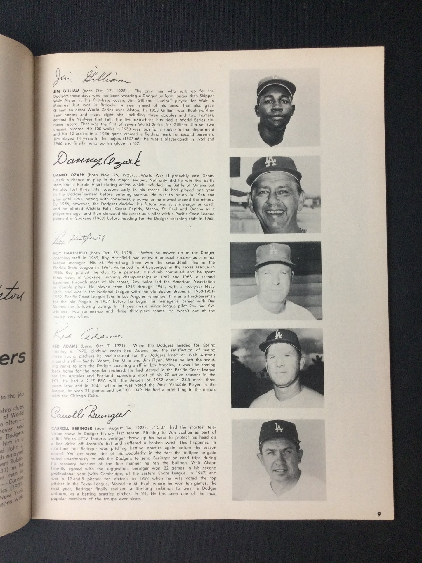 1971 L.A. Dodgers Yearbook, 10th Anniversary High Grade
