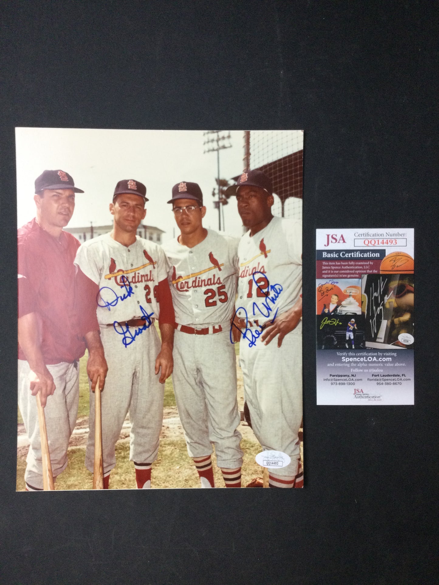 Dick Groat, Bill White Signed 8x10 St. Louis Cardinals Greats JSA Cert
