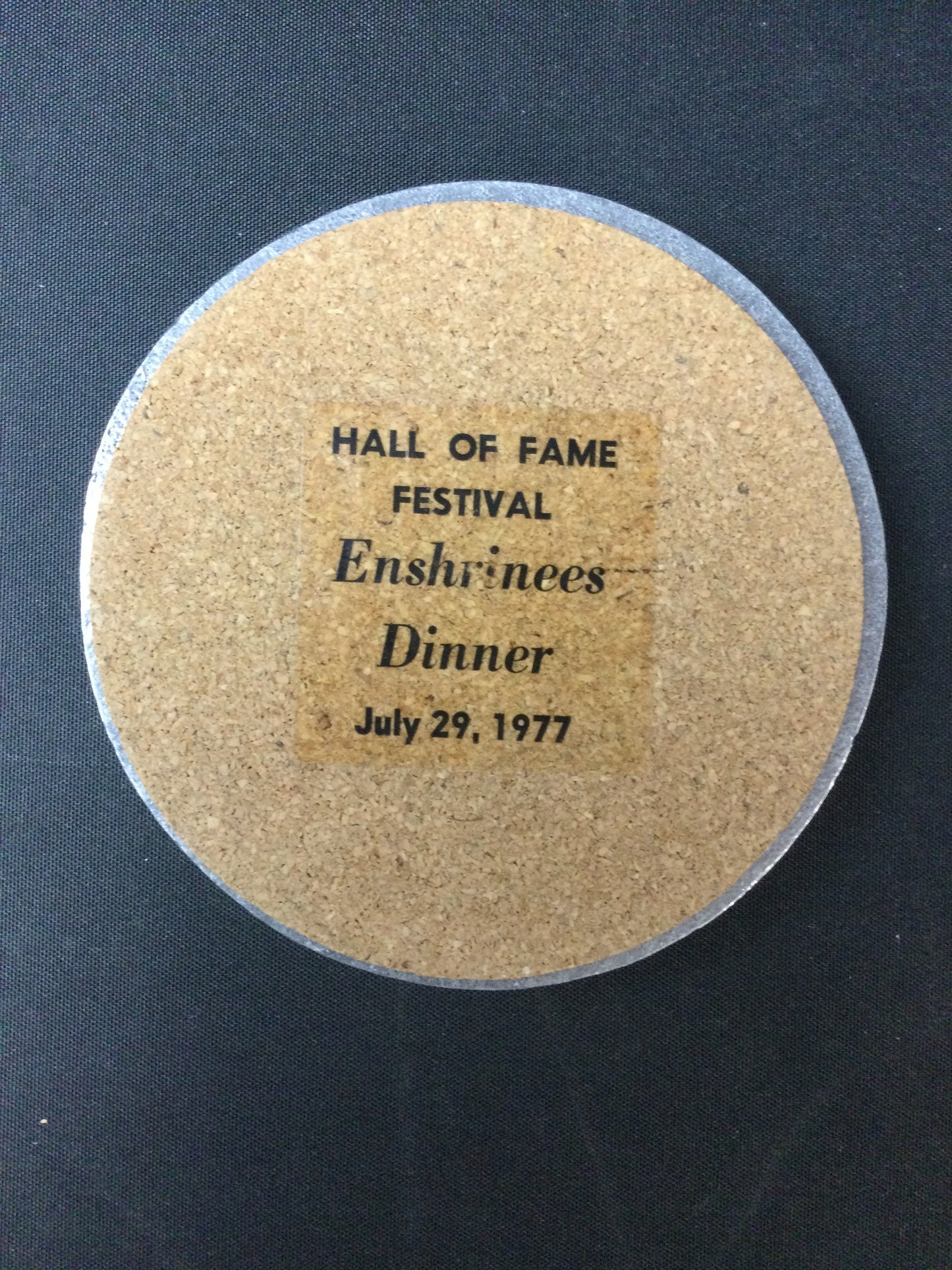 1977 Football Hall of Fame Porcelain Coaster Frank Gifford, Bart Starr, Gale Sayers