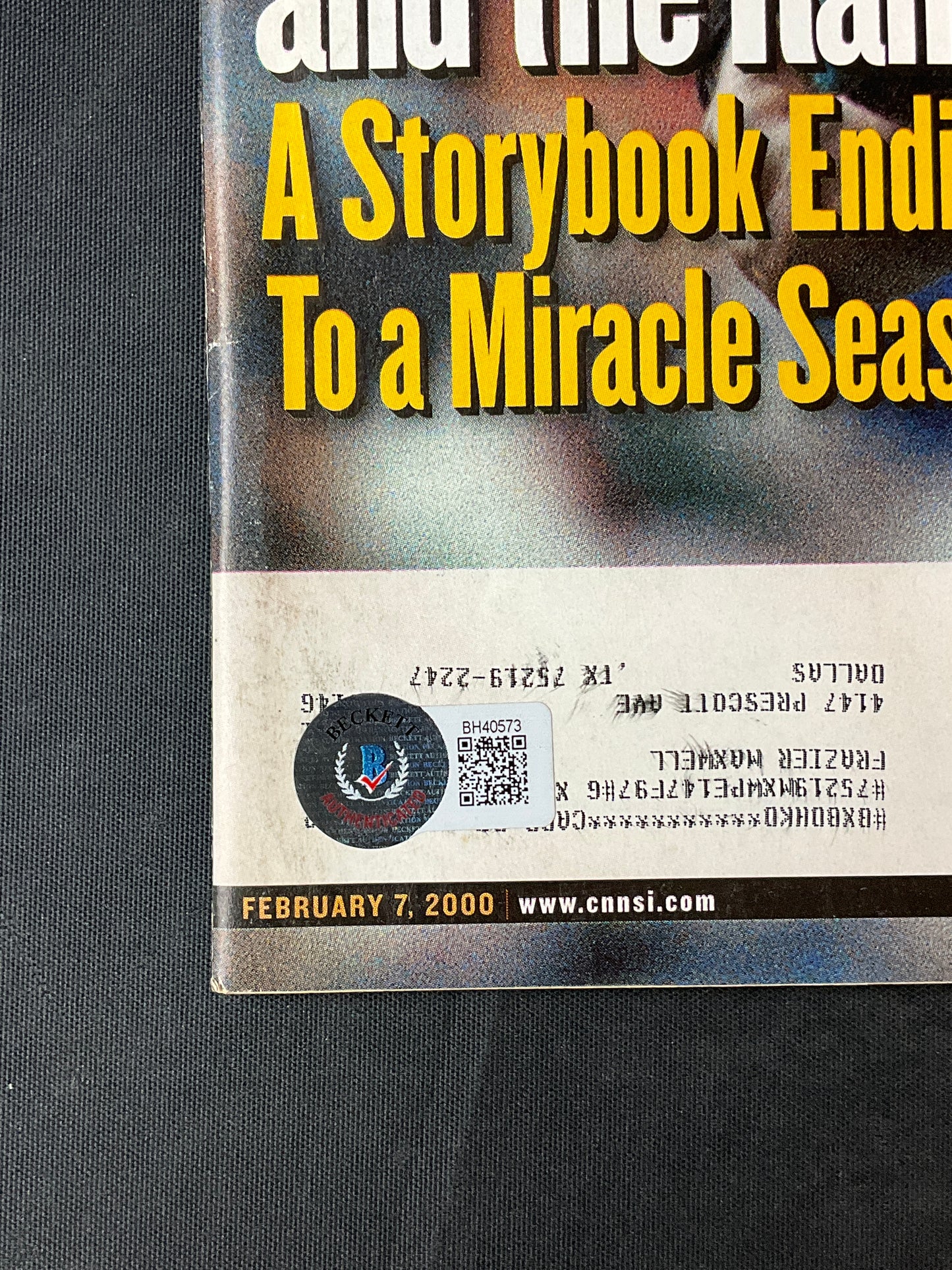 Kurt Warner Signed Sports Illustrated NFL Beckett Certified Auto Los Angeles Rams