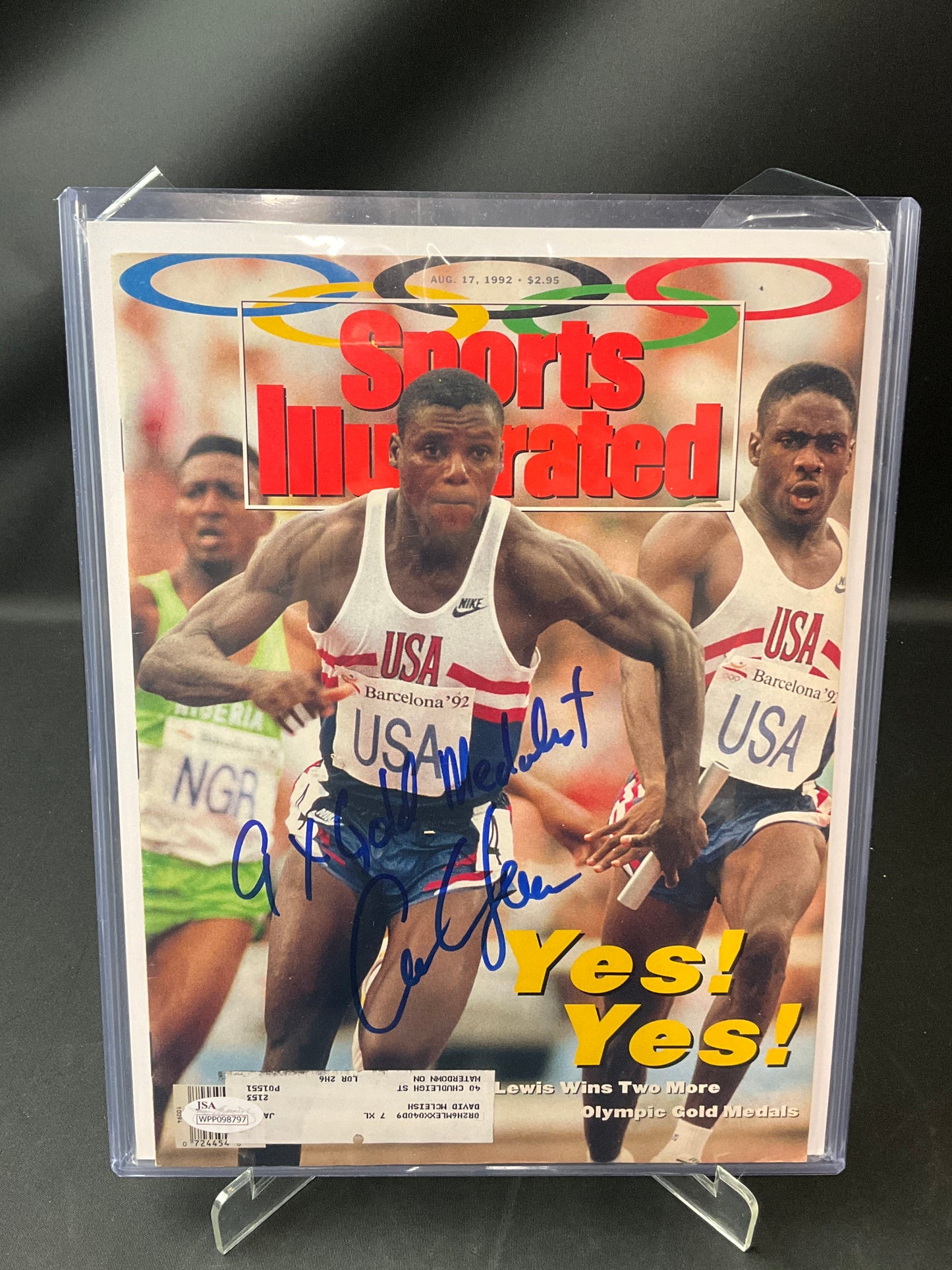 Carl Lewis Signed Sports Illustrated Track JSA Certified Auto 1992 Olympics