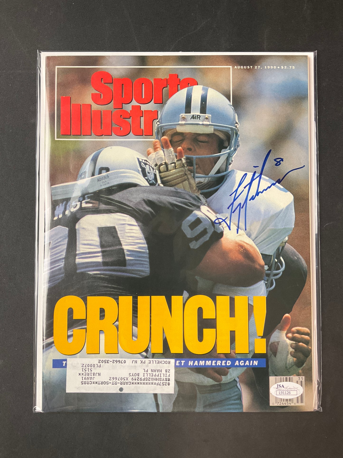 Troy Aikman Sports Illustrated NFL JSA Certified Auto Dallas Cowboys 1990