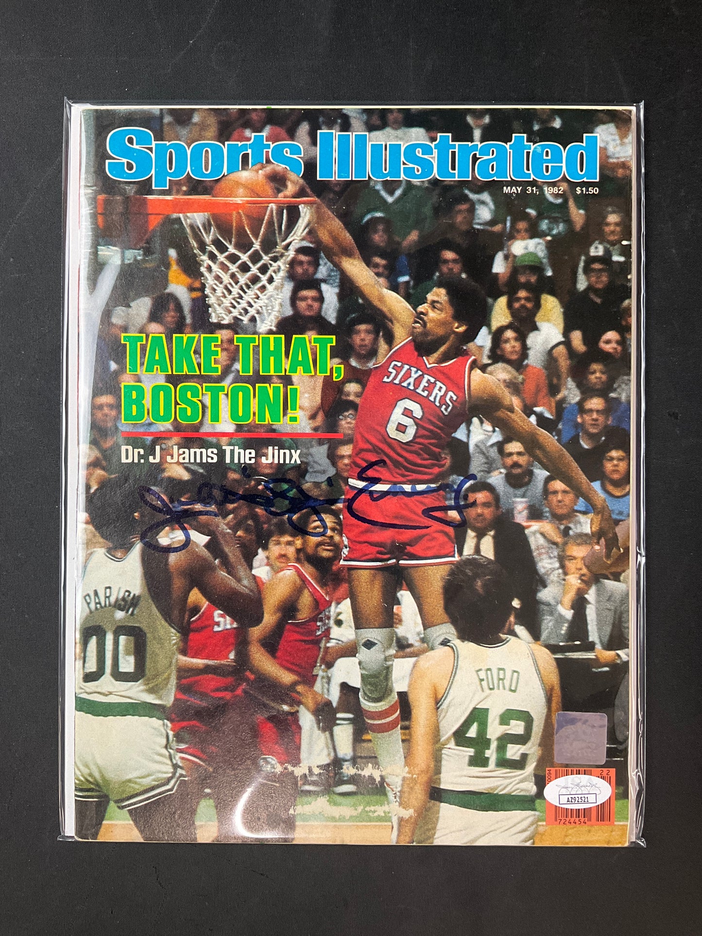 Julius "Dr. J" Erving Sports Illustrated NBA JSA Certified Auto Philadelphia 76ers