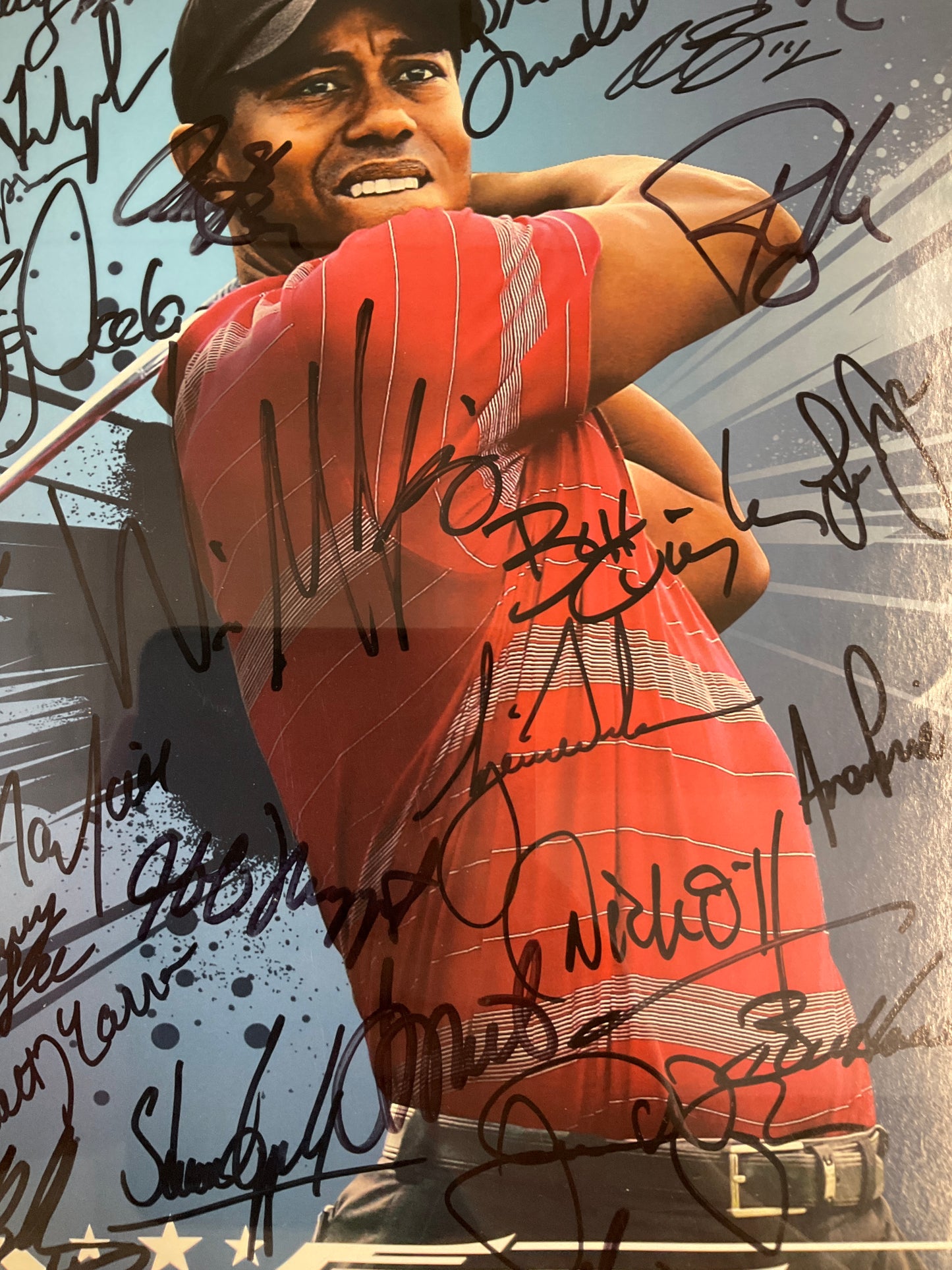 Tiger Woods and 50+ Golf Autographs AT&T National at Congressional 11x17 SIGNED Poster & Framed with JSA LOA