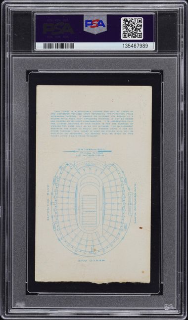 Jackie Robinson 1940 UCLA Last Game Played/TD Scored Ticket PSA 5 only 1 graded higher!
