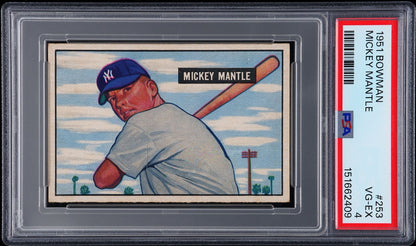 1951 Bowman Mickey Mantle Rookie PSA 4 Perfectly Centered!