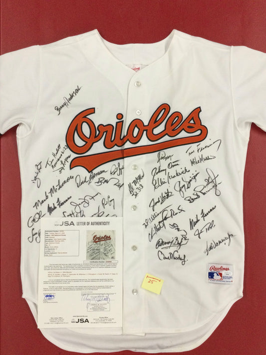 Baltimore Orioles 1993 Team Signed Jersey 37 Autos! Cal Ripken Jr, Mussina, Fernado Valenzuela++