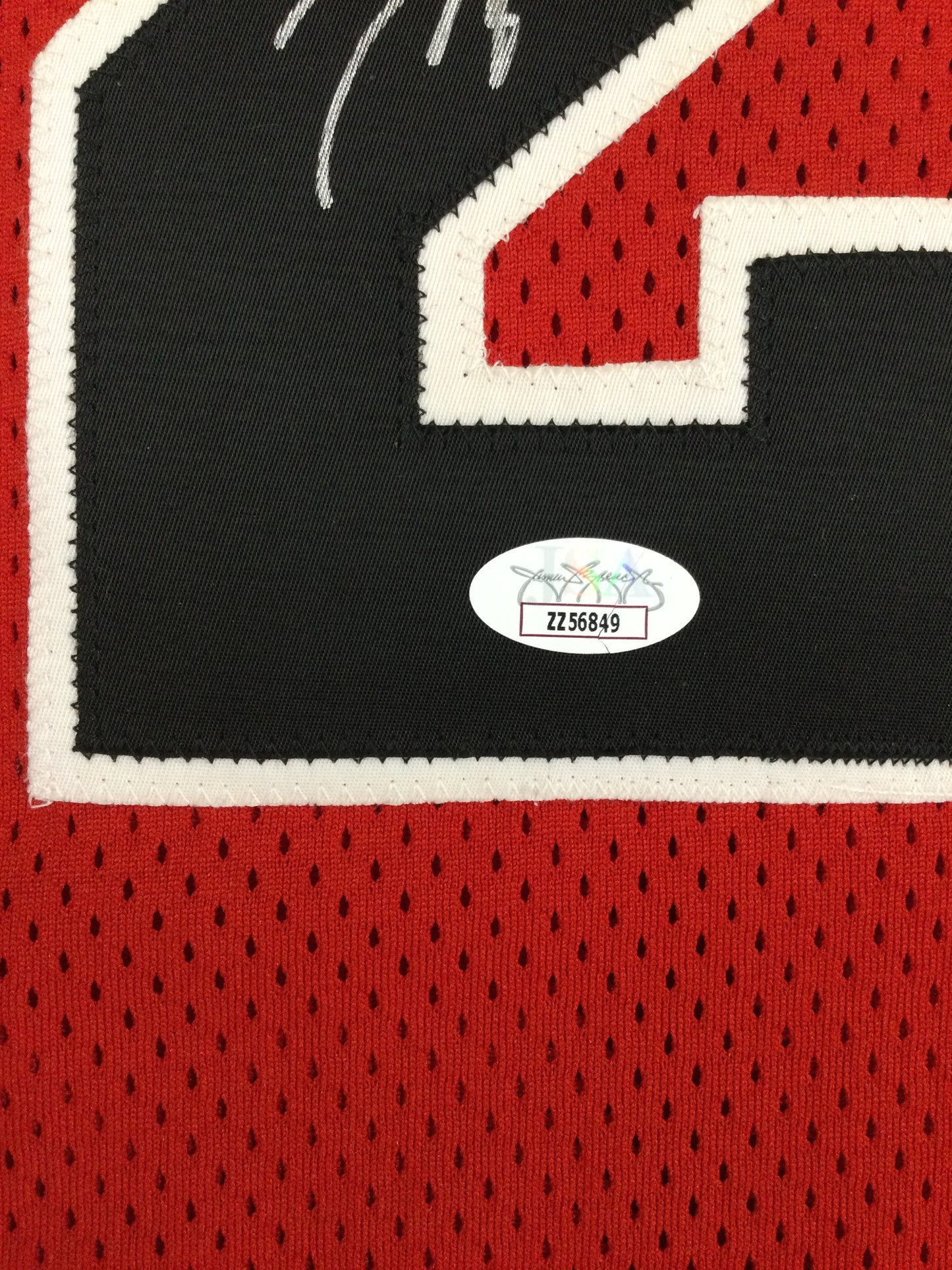 Michael Jordan SIGNED Red Jersey Both UDA and JSA Certified Chicago Bulls HOF