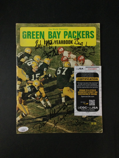 Green Bay Packers 1967 Program with multiple autographs Robinson, Jeter, Dale & More JSA