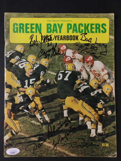 Green Bay Packers 1967 Program with multiple autographs Robinson, Jeter, Dale & More JSA