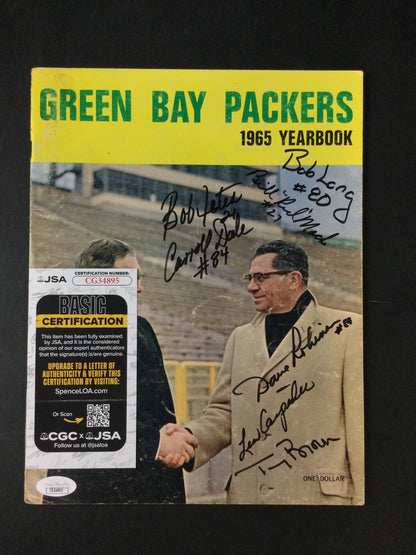 Green Bay Packers 1965 Yearbook with multiple autographs JSA, Vince Lombardi & Owner Cover