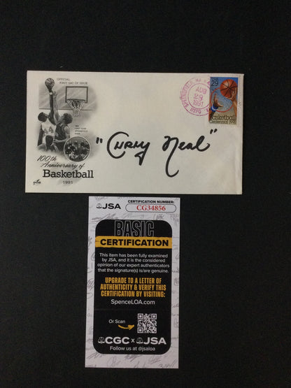 Harlem Globetrotters Curly Neal Signed First Day Cover 100th yr NBA Anniversary JSA