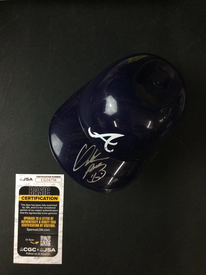 Chipper Jones Signed Mini Helmet Atlanta Braves Autograph HOF JSA Cert