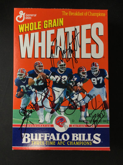 Buffalo Bills Wheaties Box Signed by all of the 1991 Superbowl Players Jim Kelly, more JSA