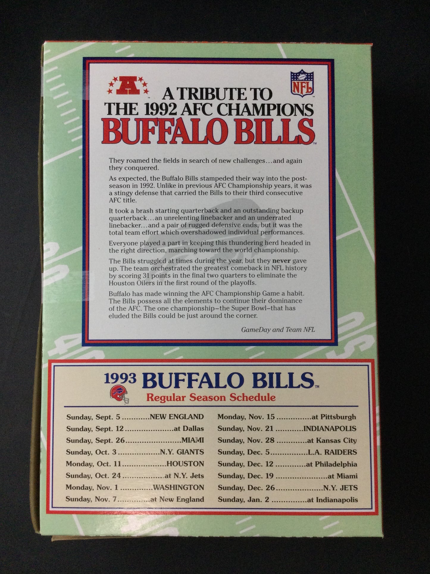 Buffalo Bills Wheaties Box Signed by all of the 1991 Superbowl Players Jim Kelly, more JSA