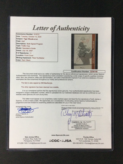 Tiger Woods SIGNED AT&T Invitational Program Guide at Congressional in 2007 JSA LOA