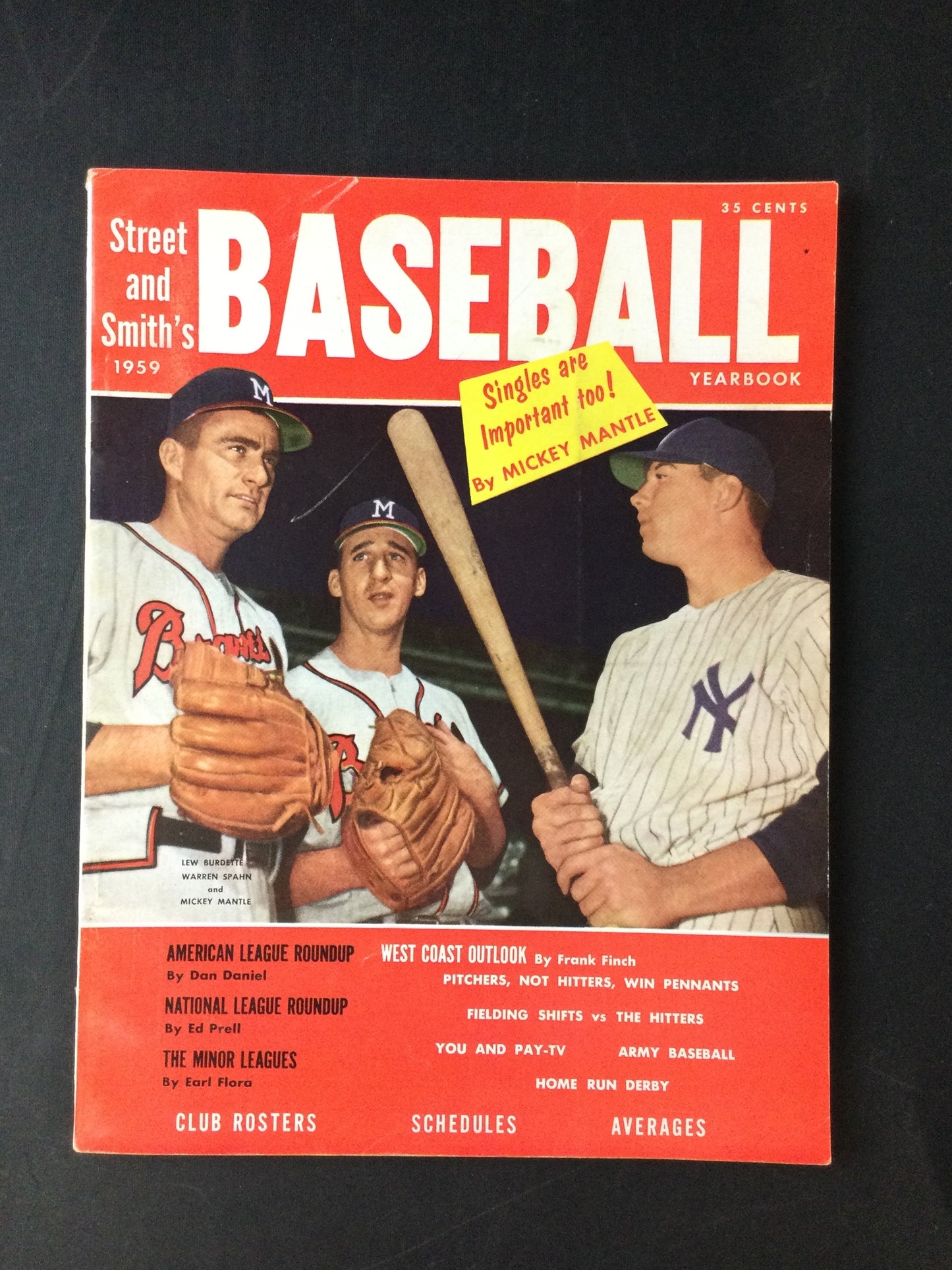Mickey Mantle, Warren Spahn, etc 1959 Street and Smith's Magazine New York Yankees