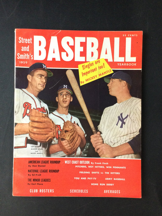 Mickey Mantle, Warren Spahn, etc 1959 Street and Smith's Magazine New York Yankees