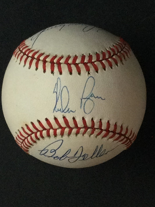 No Hit Kings SIGNED Baseball Sandy Koufax, Nolan Ryan, Bob Feller JSA LOA