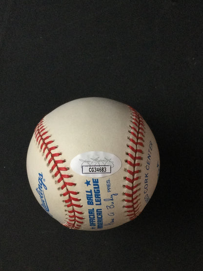 Tommy Bryne SIGNED Baseball Yankees HOF JSA Certified multiple inscriptions