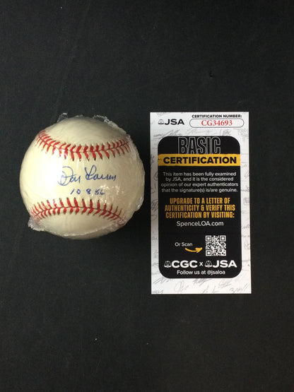 Don Larsen SIGNED "10-8-56" Baseball New York Yankees Perfect Game JSA Certified