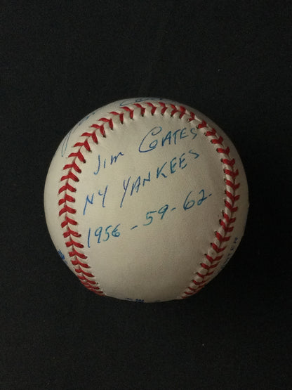 Jim Coates SIGNED Baseball New York Yankees "1956-59-62" JSA Certified
