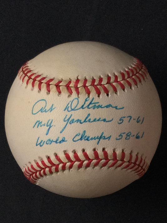 Art Ditmar SIGNED "NY Yankees 57-61, World Champs 58-61" Baseball JSA Certified