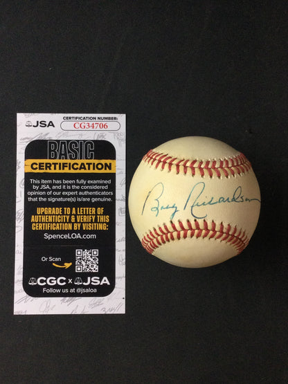 Bobby Richardson SIGNED Baseball New York Yankees JSA Certified