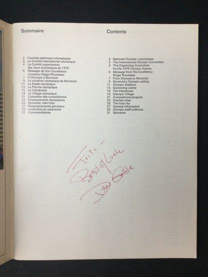 Olympics Wrestling 1976 Program Signed by Dan Gable Excellent