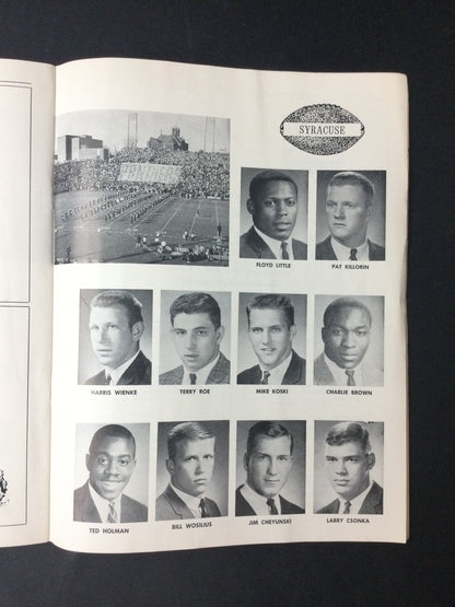 Oregon State Football vs Syracuse 11-6-65 Program w/Floyd Little