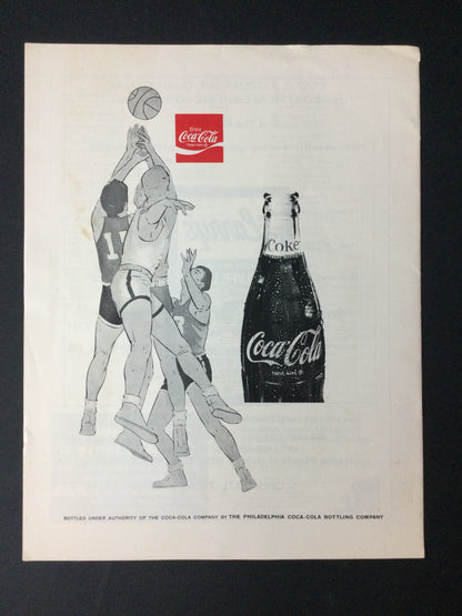 Big 5 1972 Basketball Program Penn Vs. St. Joseph's Palestra Illustrated