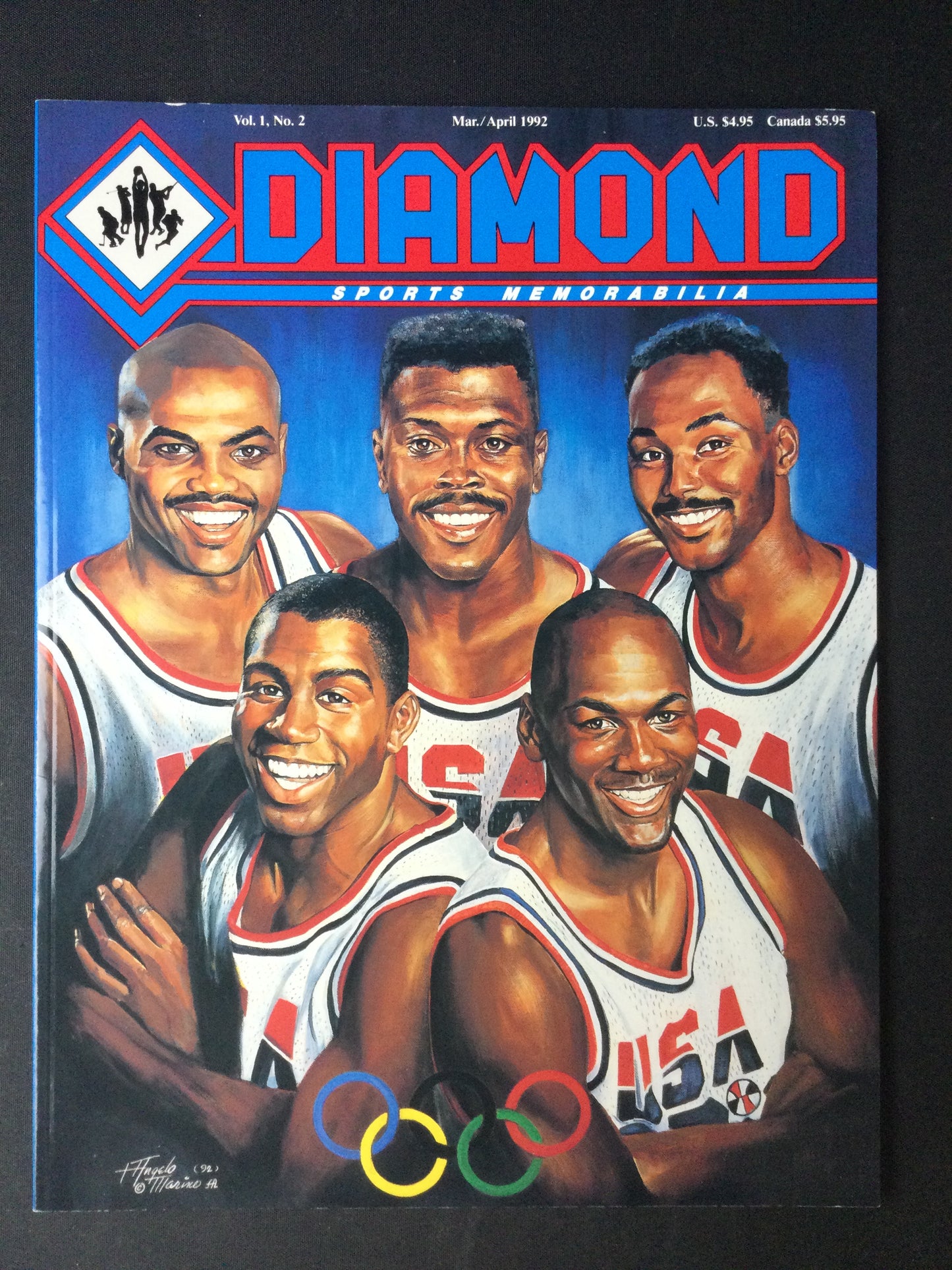 Dream Team Basketball 1992 iconic Olympics Diamond Magazine w/Cards Michael Jordan