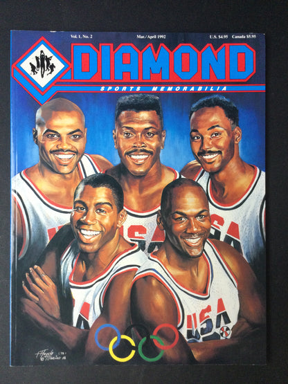 Dream Team Basketball 1992 iconic Olympics Diamond Magazine w/Cards Michael Jordan