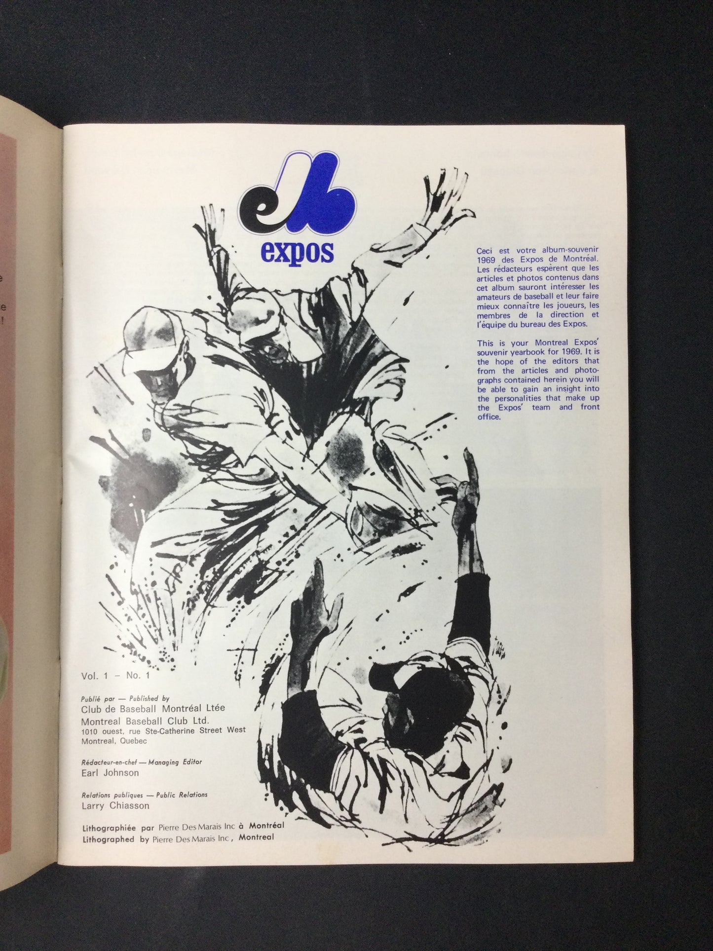 Montreal Expos INAUGURAL Official Yearbook from 1969 Excellent!