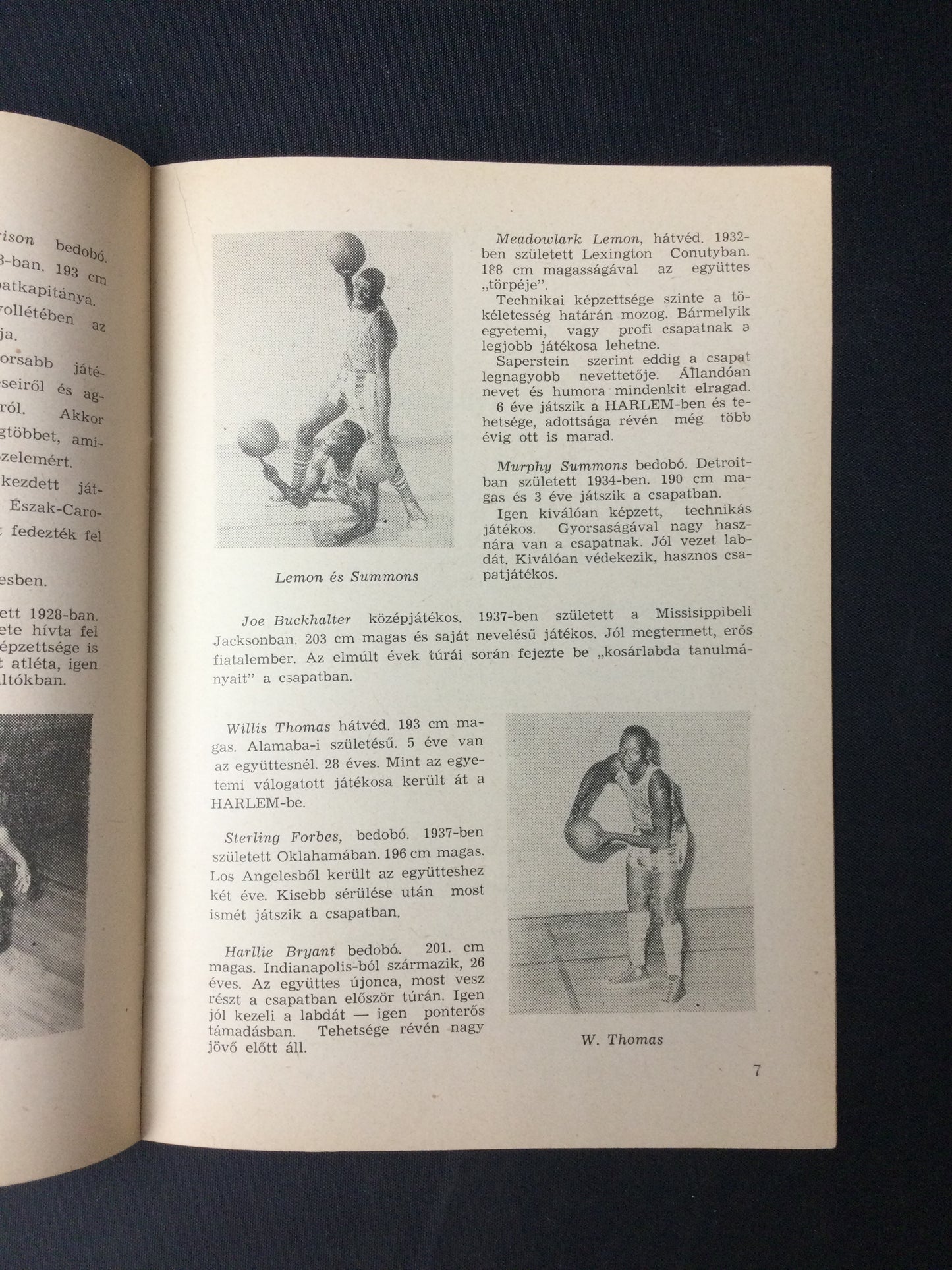 Harlem Globetrotters 1961 Hungarian Program Meadowlark Lemon Cover very Rare!