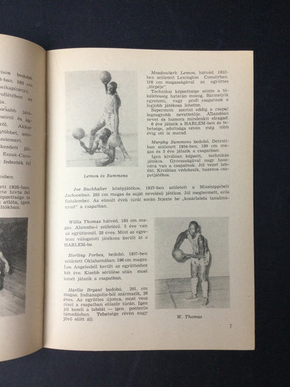 Harlem Globetrotters 1961 Hungarian Program Meadowlark Lemon Cover very Rare!