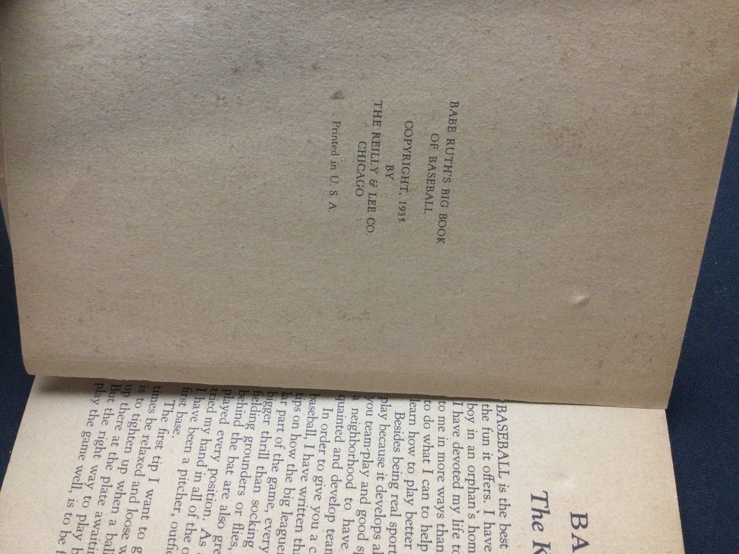 Babe Ruth's Big Book of Baseball from 1935 New York Yankees original