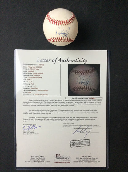 Albert Pujols #5 Single Signed Baseball St. Louis Cardinals JSA LOA Auto