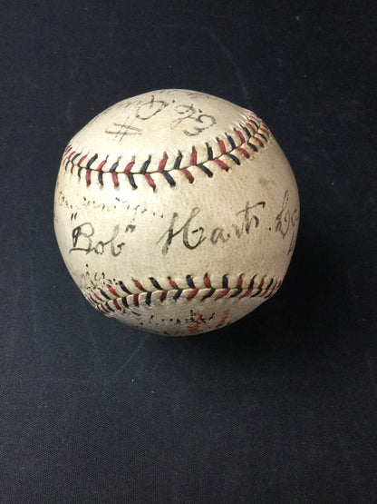 1924 Signed Game Used Umpire Spalding Baseball Ernie Quigley HOF, Bob Hart (d.1937) Bud Sweeney Debut