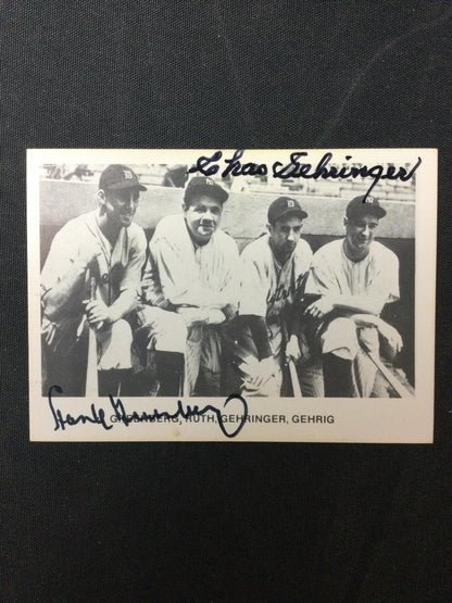 Hank Greenberg & Chas Gehringer Dual Signed 1979 TCMA Card JSA Cert Detroit Tigers HOF