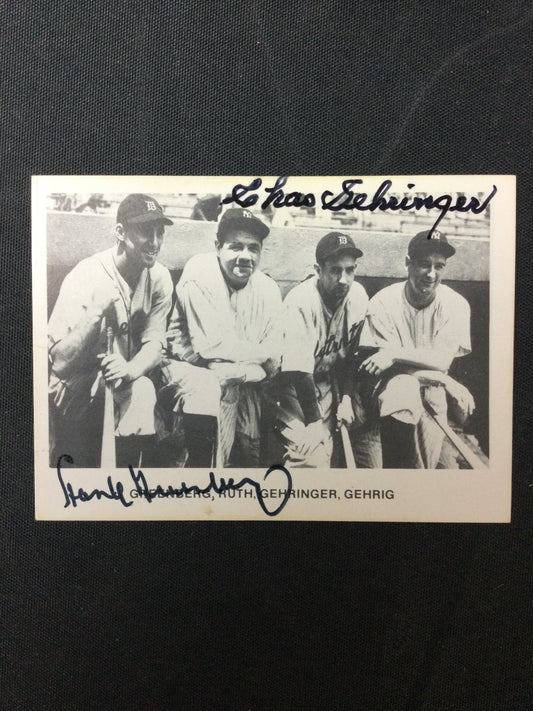 Hank Greenberg & Chas Gehringer Dual Signed 1979 TCMA Card JSA Cert Detroit Tigers HOF