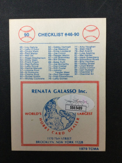 Hank Greenberg & Chas Gehringer Dual Signed 1979 TCMA Card JSA Cert Detroit Tigers HOF