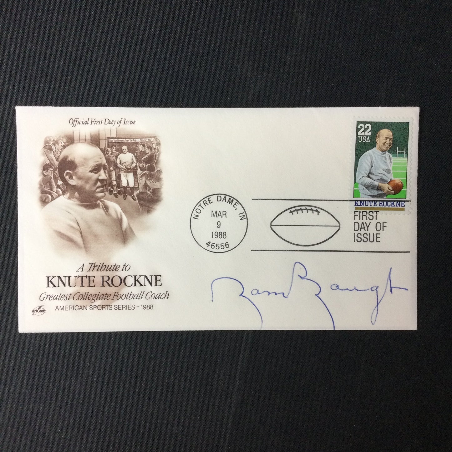 Sammy Baugh Washington Redskins QB Signed First Day Knute Rockne Cover Notre Dame SGC