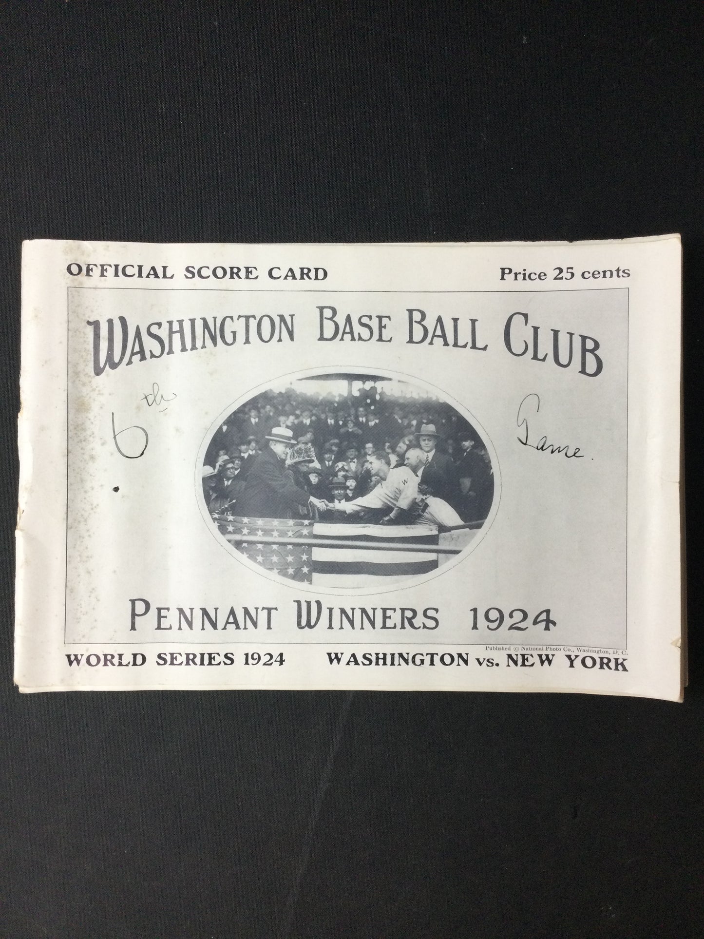 1924 World Series Program New York Giants vs. Washington Senators at Griffith Stadium!