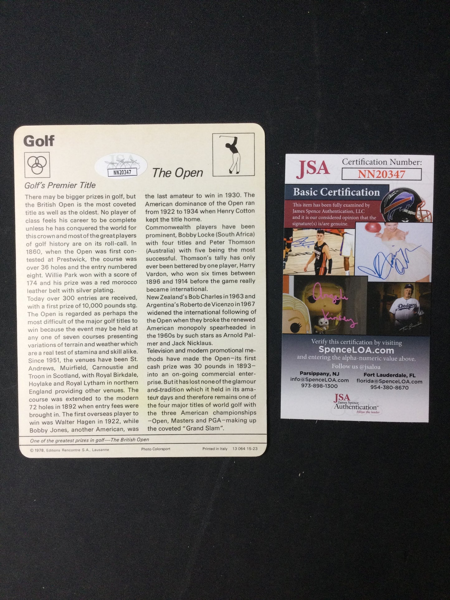 Tom Watson 1977-79 SIGNED Sportscaster Golf HOF Vintage Autograph JSA Certified