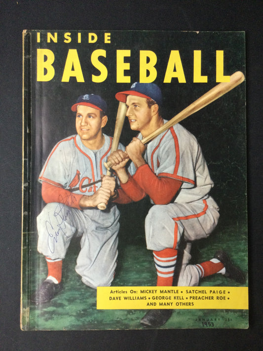 Stan Musial & Enos Slaughter Inside Baseball 1953 Magazine SIGNED by Enos St. Louis Cardinals