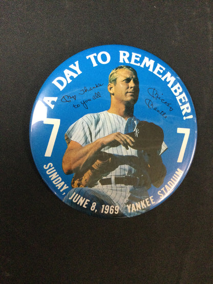 Mickey Mantle A Day to Remember Pin June 8th 1969! #7 Yankees
