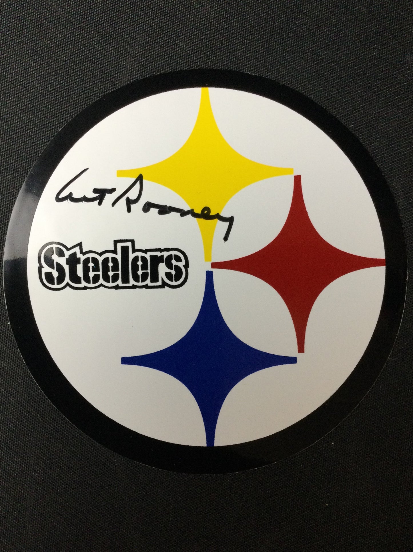 Art Rooney owner/founder of the Pittsburgh Steelers signed Decal (d.1988) JSA