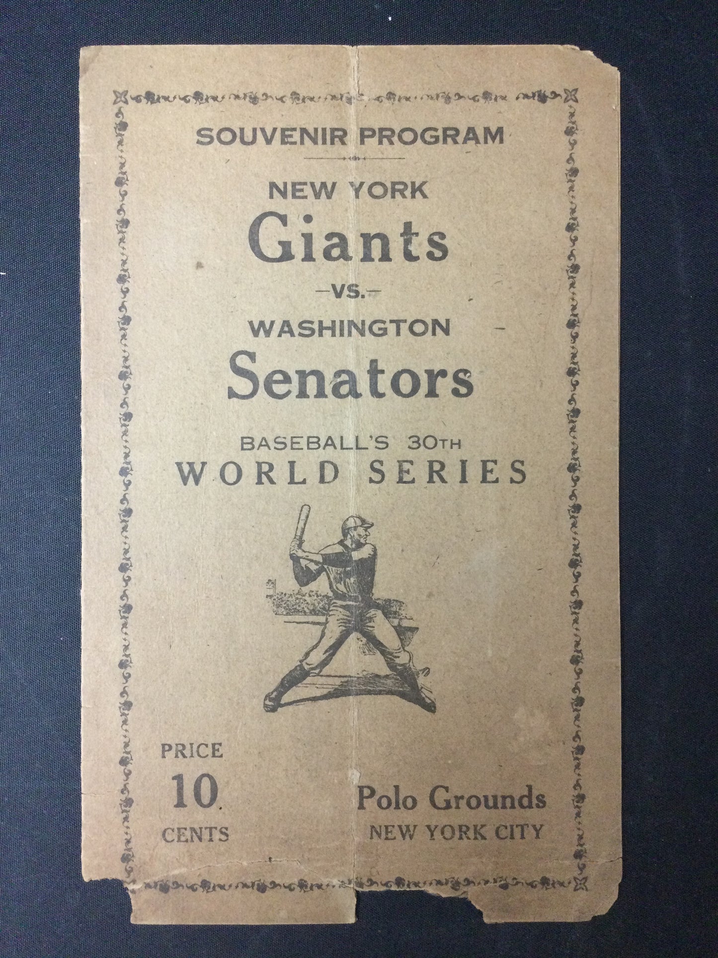 Washington Senators vs. New York Giants 1933 authentic World Series Program RARE! Polo Grounds