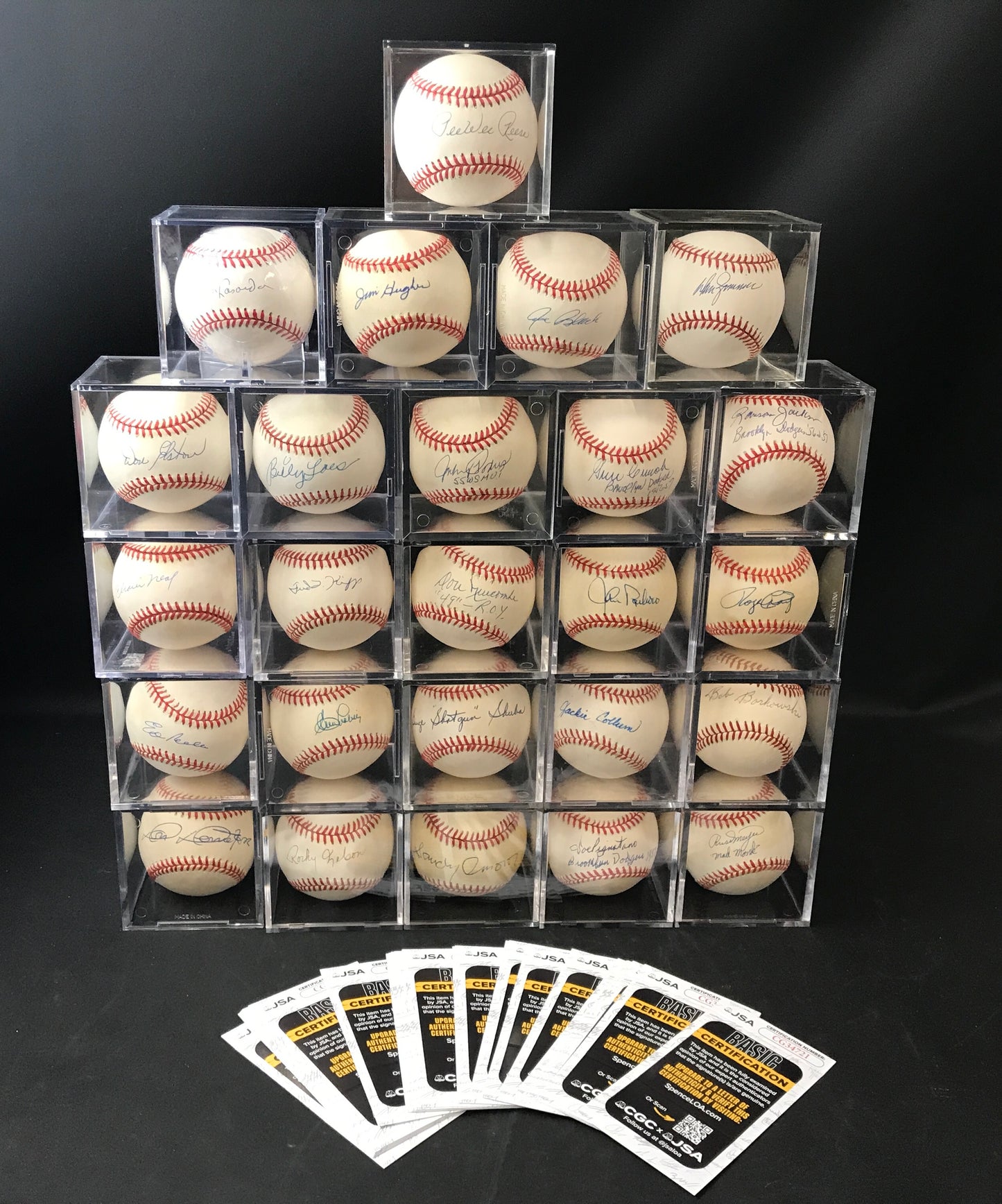 Brooklyn Dodgers Signed Baseball Collection - 25 All Different and all JSA certified - Pee Wee, Lasorda+